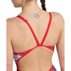 Arena Allover Super Fly Back Swimsuit Women - Red-Multi -Aqua Fit Shop arena womens allover super fly back swimsuit model red multi 5 1262793