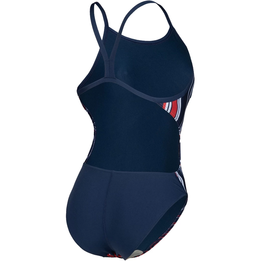 Arena Marbled Challenge Back Swimsuit Women - Navy-Red Multi 4 Arena Marbled Challenge Back Swimsuit Women - Navy-Red Multi - Image 2