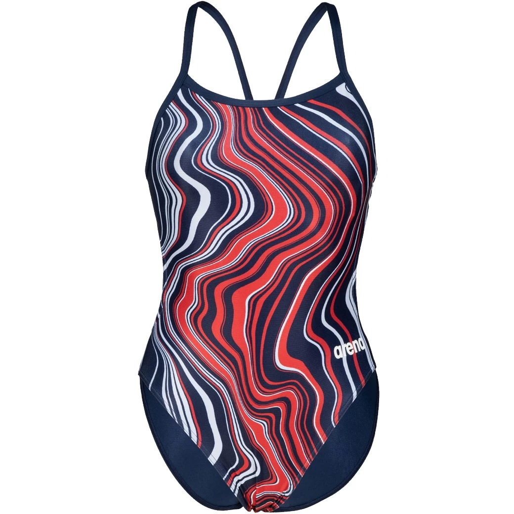 Arena Marbled Challenge Back Swimsuit Women - Navy-Red Multi 5 Arena Marbled Challenge Back Swimsuit Women - Navy-Red Multi - Image 3