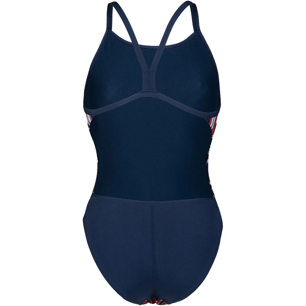 Arena Marbled Challenge Back Swimsuit Women - Navy-Red Multi 6 Arena Marbled Challenge Back Swimsuit Women - Navy-Red Multi - Image 4