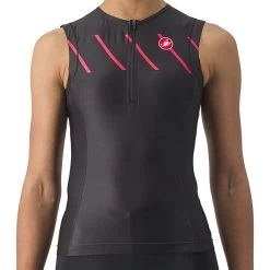 Castelli Free 2 W Tri Singlet Women's - Black/hibiscus 181