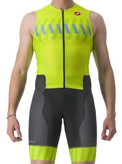Castelli Free Sanremo 2 Suit Sleeveless - Electric Lime/niagara Blue 383