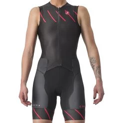Castelli Free Sanremo W Suit Sleeveless Women's - Black/hibiscus 181