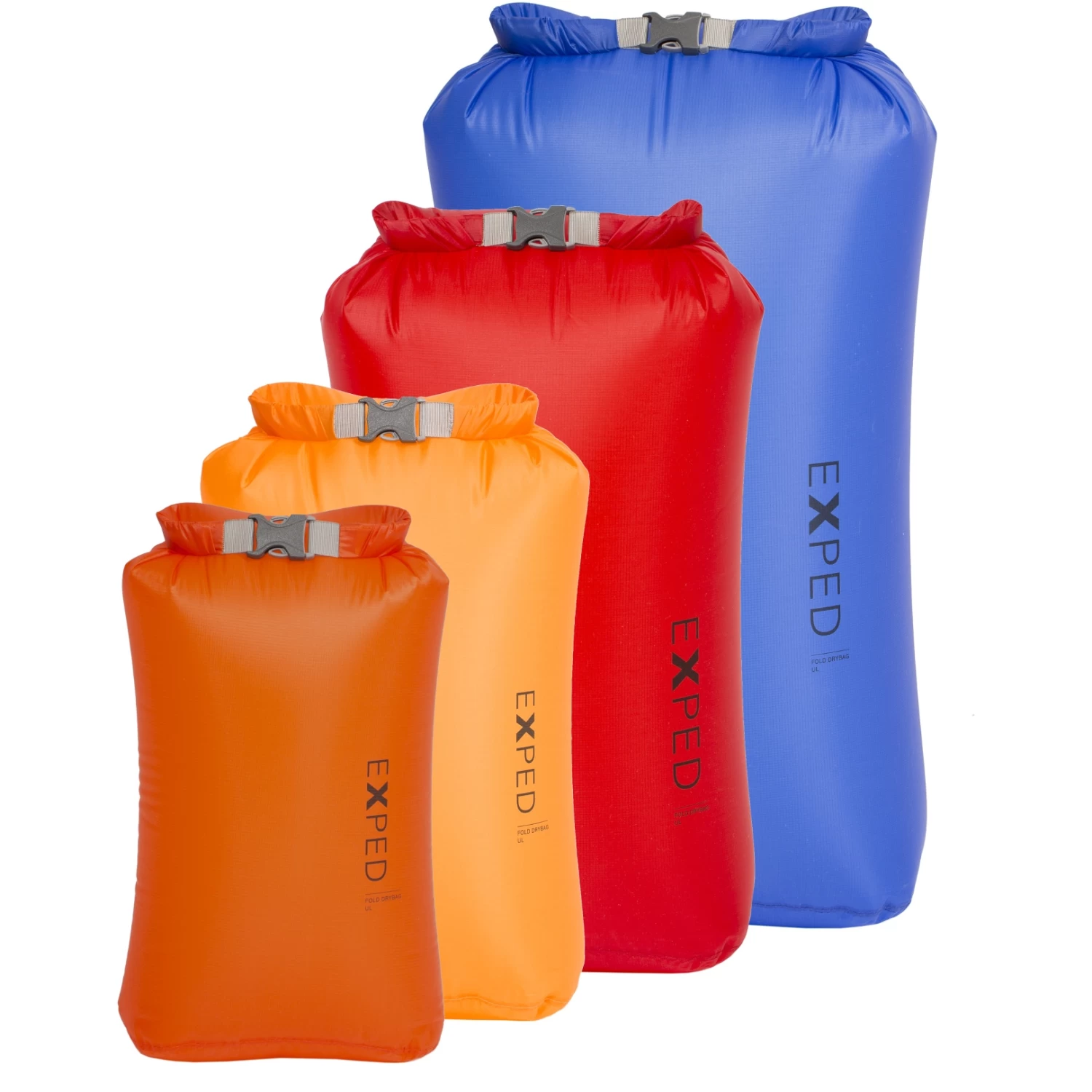 Exped Fold Drybag UL (4-Pack) - XS-L - Assorted 3 Exped Fold Drybag UL (4-Pack) - XS-L - Assorted