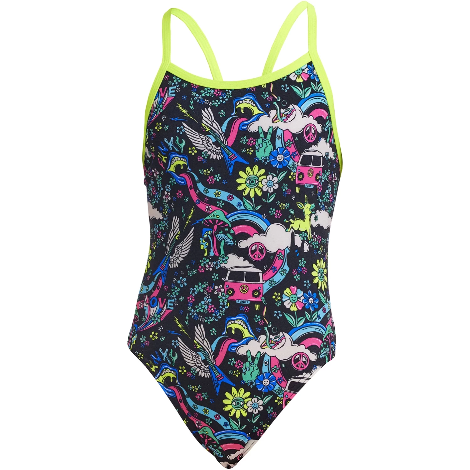 Funkita Single Strap Eco One Piece Swimsuit Girls - Hippy Dippy 3 Funkita Single Strap Eco One Piece Swimsuit Girls - Hippy Dippy