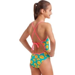Funkita Tie Me Tight Eco One Piece Swimsuit Girls - Lime Splice -Aqua Fit Shop funkita girls tie me tight eco one piece swimsuit lime splice 5 1559329