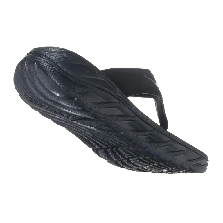 Hoka Ora Recovery Flip Women's Thong Sandals - Black / Dark Gull Gray 4 Hoka Ora Recovery Flip Women's Thong Sandals - Black / Dark Gull Gray - Image 2