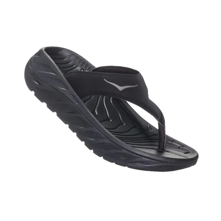Hoka Ora Recovery Flip Women's Thong Sandals - Black / Dark Gull Gray 3 Hoka Ora Recovery Flip Women's Thong Sandals - Black / Dark Gull Gray