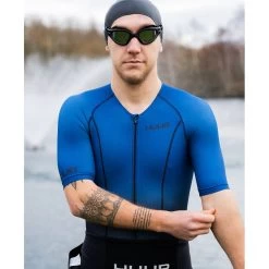 HUUB Design Commit Long Course Tri Suit - Black/navy -Aqua Fit Shop huub design commit long course tri suit black navy 23 1437440