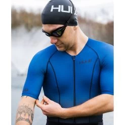 HUUB Design Commit Long Course Tri Suit - Black/navy -Aqua Fit Shop huub design commit long course tri suit black navy 24 1437441