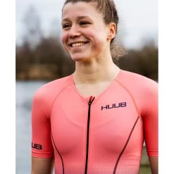HUUB Design Commit Long Course Tri Suit Women - Black/coral -Aqua Fit Shop huub design commit long course tri suit women black coral 26 1437462