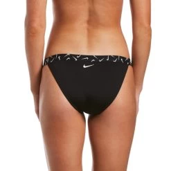 Nike Swim Logo Tape Banded Bikini Bottom - Black -Aqua Fit Shop nike swim logo tape banded bikini bottom 3 1038628