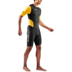 SKINS Tri Brand Short Sleeve Tri Suit - Black/Zest 13 SKINS Tri Brand Short Sleeve Tri Suit - Black/Zest -Aqua Fit Shop skins tri brand short sleeve tri suit black zest 3 1232046