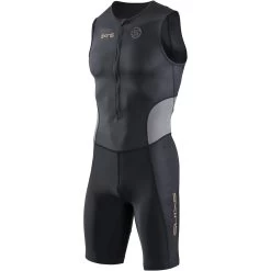 SKINS TRI Brand SleeveLess Tri Suit - Black/Carbon -Aqua Fit Shop skins tri brand sleeveless tri suit black carbon 1 1391904