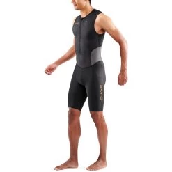 SKINS TRI Brand SleeveLess Tri Suit - Black/Carbon -Aqua Fit Shop skins tri brand sleeveless tri suit black carbon 5 1391908