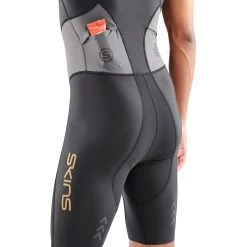 SKINS TRI Brand SleeveLess Tri Suit - Black/Carbon -Aqua Fit Shop skins tri brand sleeveless tri suit black carbon 6 1391909