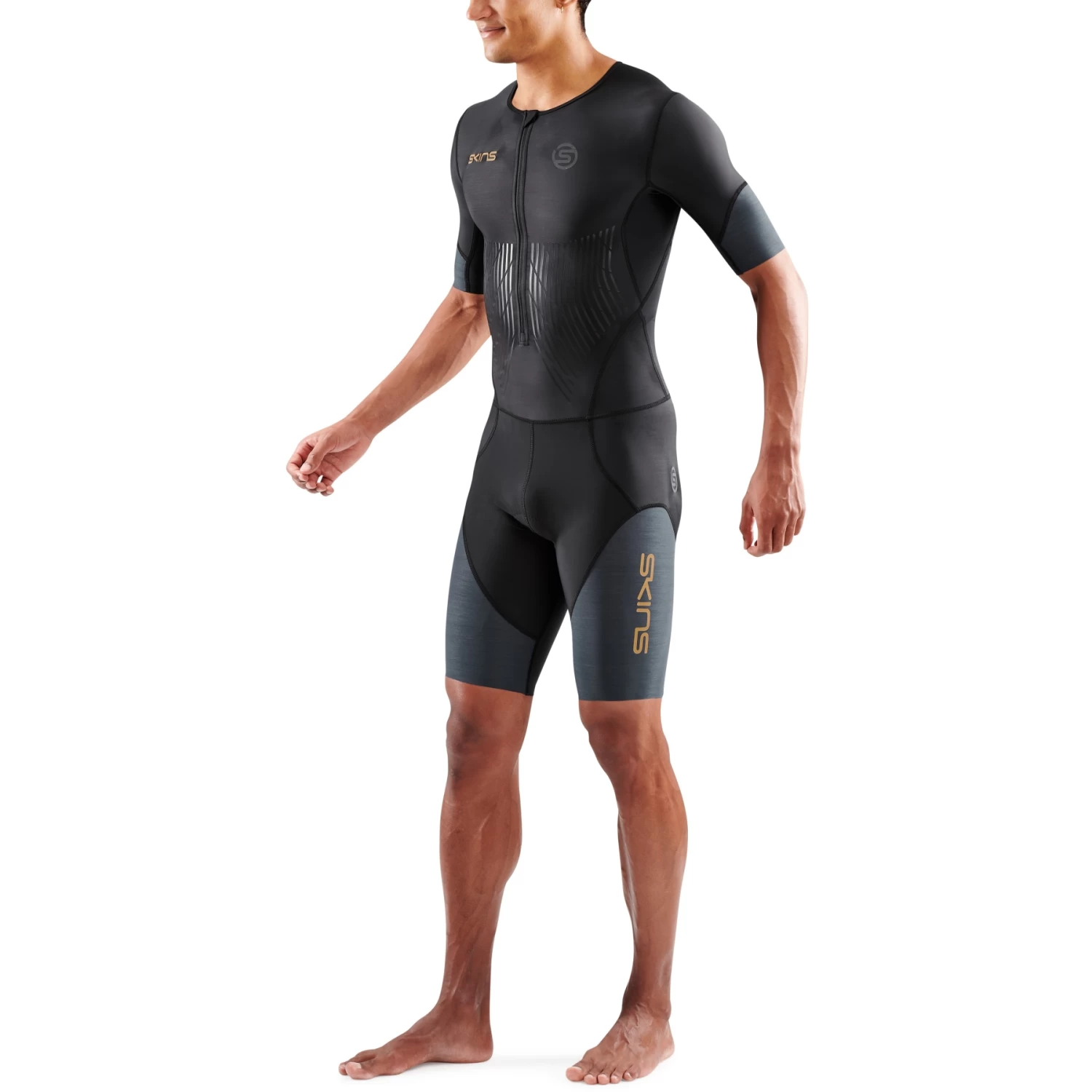 SKINS TRI Elite Short Sleeve Tri Suit - Black/Carbon 8 SKINS TRI Elite Short Sleeve Tri Suit - Black/Carbon - Image 6