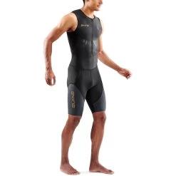 SKINS TRI Elite SleeveLess Tri Suit - Black/Carbon -Aqua Fit Shop skins tri elite sleeveless tri suit black carbon 3 1392127