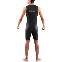 SKINS TRI Elite SleeveLess Tri Suit - Black/Carbon -Aqua Fit Shop skins tri elite sleeveless tri suit black carbon 6 1392130