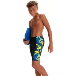 Speedo Allover Panel Jammer Boys - Black/blue Flame/bright Yellow/fluo Green -Aqua Fit Shop speedo allover panel jammer boys black blue flame bright yellow fluo green 11 1426090