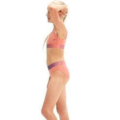 Speedo Contrast Band 2 Piece Girls Bikini - Soft Coral/miami Lilac -Aqua Fit Shop speedo contrast band 2 piece girls bikini soft coral miami lilac 5 1424903