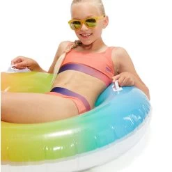 Speedo Contrast Band 2 Piece Girls Bikini - Soft Coral/miami Lilac -Aqua Fit Shop speedo contrast band 2 piece girls bikini soft coral miami lilac 7 1424905