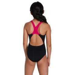 Speedo Digital Placement Splashback Girls Bathing Suit - Black/electric Pink/pool/blue Flame -Aqua Fit Shop speedo digital placement splashback kids bathing suit black electric pink pool blue flame 8 1302024