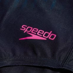 Speedo Digital Printed Medalist Bathing Suit - True Navy/True Cobalt/Electric Pink/Hypersonic Blue -Aqua Fit Shop speedo digital printed medalist bathing suit true navy true cobalt electric pink hypersonic blue 12 1516590