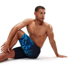 Speedo Hyper Boom V-Cut Jammer - True Navy/Blue Flame/Pool -Aqua Fit Shop speedo hyper boom v cut jammer true navy blue flame pool 14 1516721