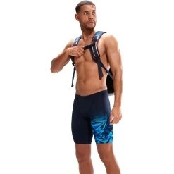 Speedo Hyper Boom V-Cut Jammer - True Navy/Blue Flame/Pool -Aqua Fit Shop speedo hyper boom v cut jammer true navy blue flame pool 15 1516722