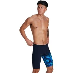 Speedo Hyper Boom V-Cut Jammer - True Navy/Blue Flame/Pool -Aqua Fit Shop speedo hyperboom v cut jammer true navy blue flame pool 8 1302496