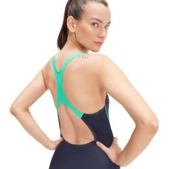 Speedo Medley Logo 1 Piece Bathing Suit - True Navy/Green Glow 15 Speedo Medley Logo 1 Piece Bathing Suit - True Navy/Green Glow -Aqua Fit Shop speedo medley logo 1 piece bathing suit true navy green glow 2 1516004