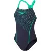 Speedo Medley Logo 1 Piece Bathing Suit - True Navy/Green Glow -Aqua Fit Shop speedo medley logo 1 piece bathing suit true navy green glow 8 1516010