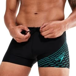 Speedo Medley Logo Aquashort - Black/aquarium -Aqua Fit Shop speedo medley logo aquashort black aquarium 1 1427443