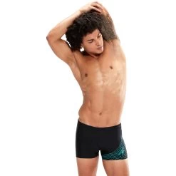 Speedo Medley Logo Aquashort - Black/aquarium -Aqua Fit Shop speedo medley logo aquashort black aquarium 3 1427445