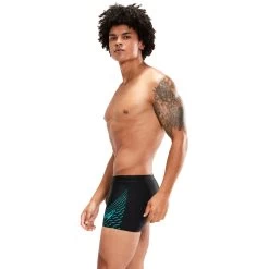 Speedo Medley Logo Aquashort - Black/aquarium -Aqua Fit Shop speedo medley logo aquashort black aquarium 4 1427446