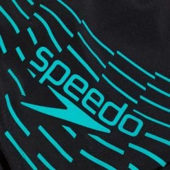 Speedo Medley Logo Aquashort - Black/aquarium -Aqua Fit Shop speedo medley logo aquashort black aquarium 8 1427451