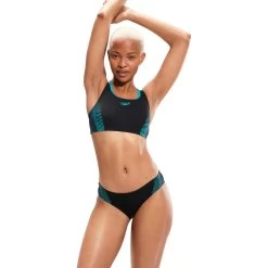 Speedo Placement 2 Piece Women's Bikini - Black/chroma Blue/aquarium -Aqua Fit Shop speedo placement 2 piece womens bikini black chroma blue aquarium 4 1427264