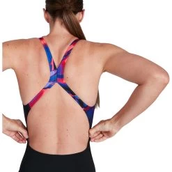 Speedo Placement Digital Powerback Bathing Suit - Black/phoenix Red/blue Flame/ultraviolet -Aqua Fit Shop speedo placement digital powerback bathing suit black phoenix red blue flame ultraviolet 3 1302833