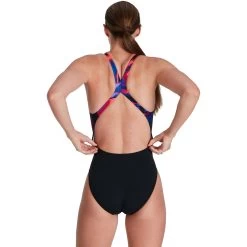 Speedo Placement Digital Powerback Bathing Suit - Black/phoenix Red/blue Flame/ultraviolet -Aqua Fit Shop speedo placement digital powerback bathing suit black phoenix red blue flame ultraviolet 9 1302839