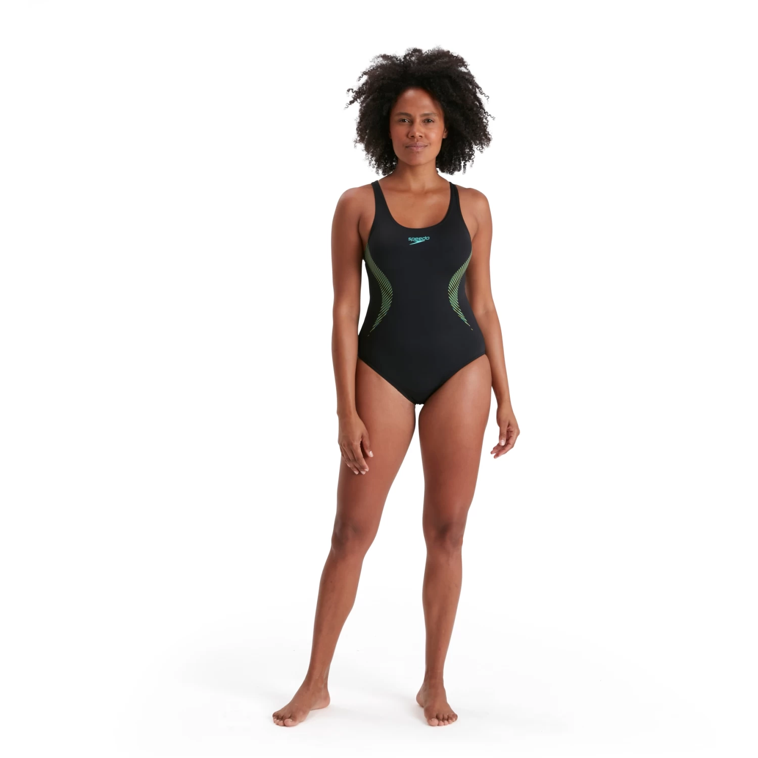 Speedo Placement Muscleback Bathing Suit - Black/tile/atomic Lime 3 Speedo Placement Muscleback Bathing Suit - Black/tile/atomic Lime