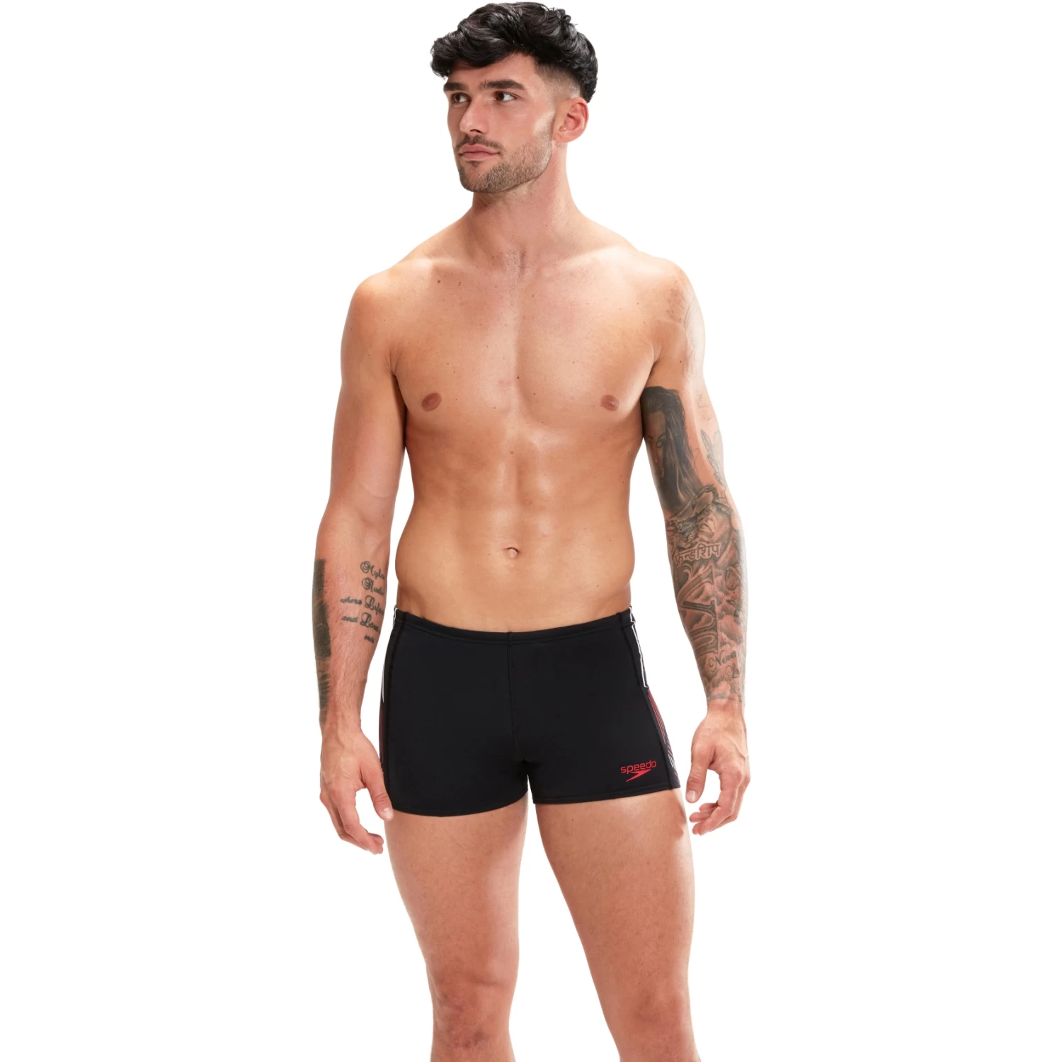 Speedo Tech Panel Aquashort - Black/fed Red/white 6 Speedo Tech Panel Aquashort - Black/fed Red/white - Image 4