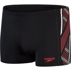 Speedo Tech Panel Aquashort - Black/fed Red/white