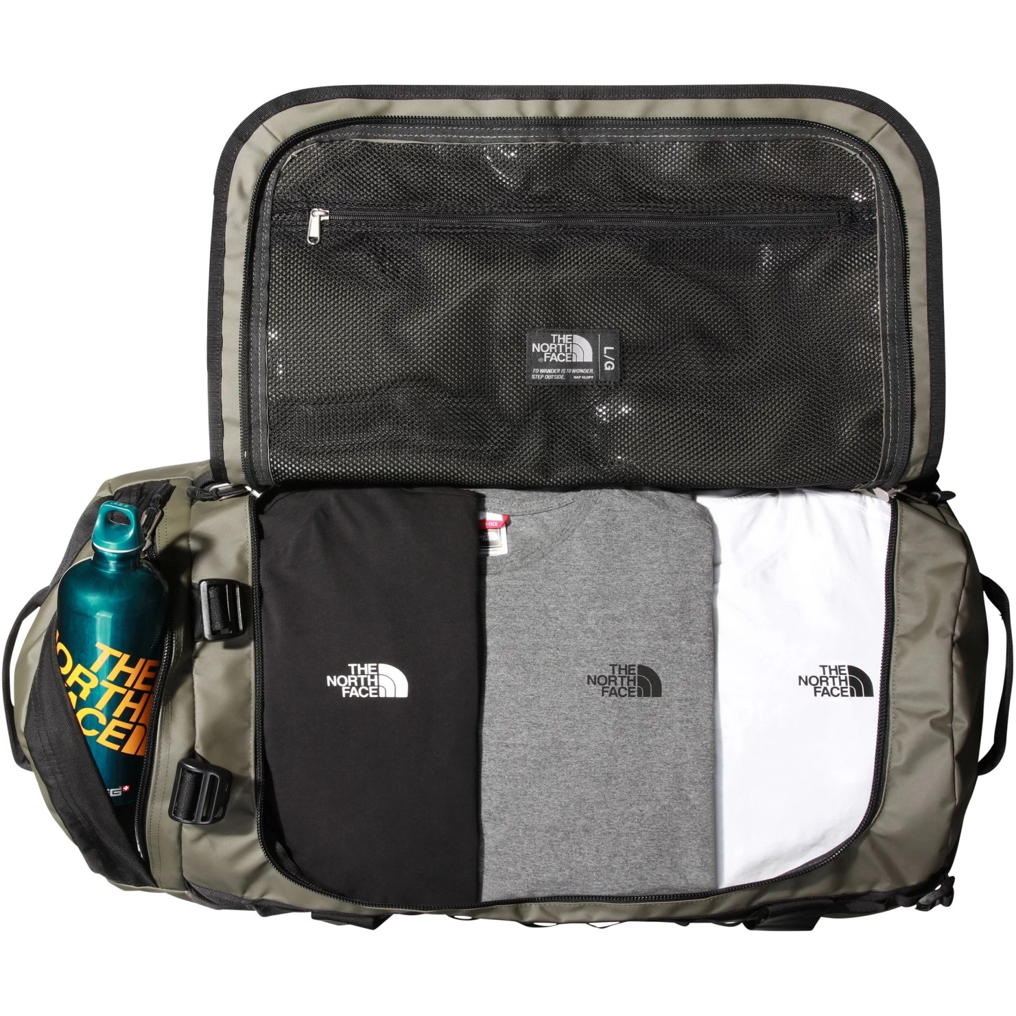 The North Face Base Camp Duffel - L - New Taupe Green/TNF Black 5 The North Face Base Camp Duffel - L - New Taupe Green/TNF Black - Image 3