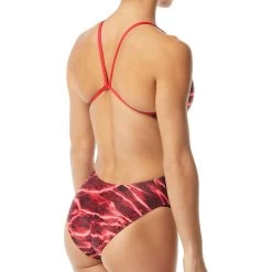 TYR Lambent Cutoutfit Bathing Suit - Red -Aqua Fit Shop tyr lambent cutoutfit bathing suit red 2 897982