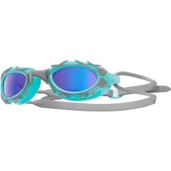TYR Nest Pro Mirrored Nano Fit Swimming Goggles - Blue/grey/mint