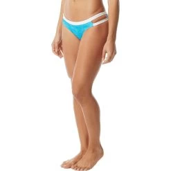 TYR Women’s Sandblasted Cove Bikini Bottom - Turquoise/white -Aqua Fit Shop tyr women sandblasted cove bikini bottom turquoise white 1 898179