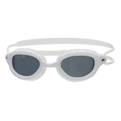 Zoggs Predator Swimming Goggles - Tint Smoke Lenses - Small Fit - White/White