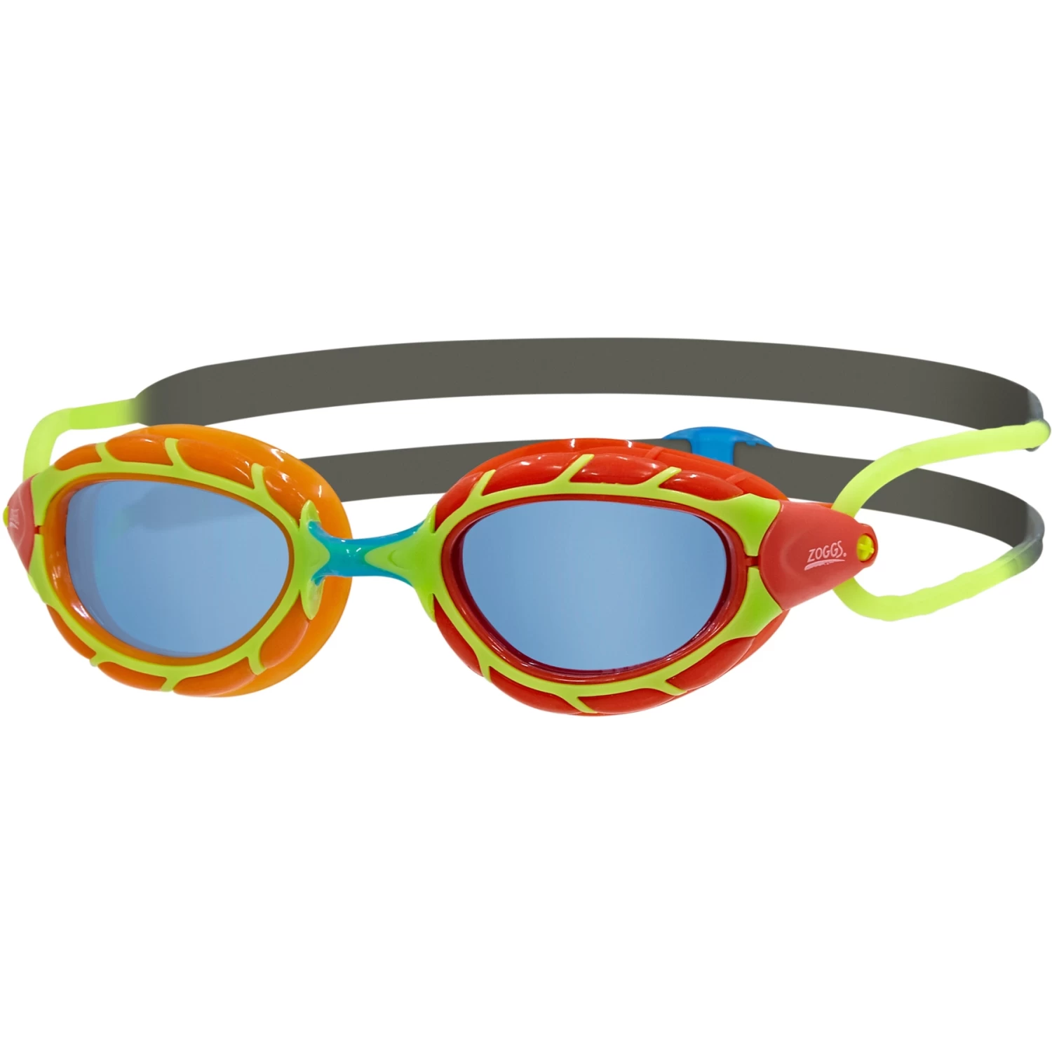 Zoggs Predator Junior Swimming Goggles - Orange & Red/grey & Green/tint 3 Zoggs Predator Junior Swimming Goggles - Orange & Red/grey & Green/tint