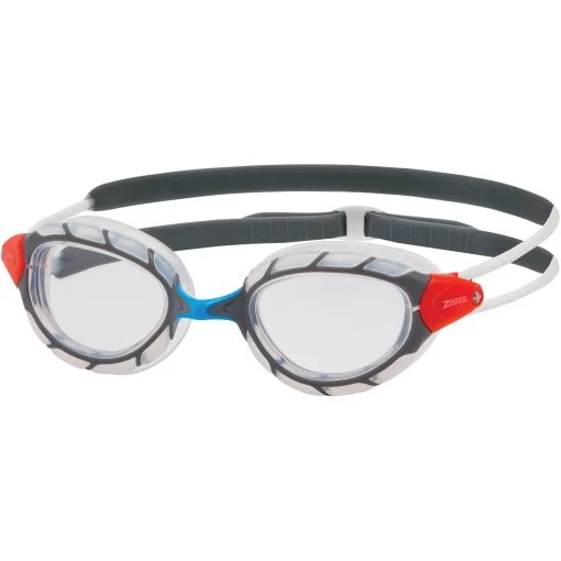 Zoggs Predator Swimming Goggles - Clear Lenses - Regular Fit - Clear/Grey -Aqua Fit Shop zoggs predator swimming goggles clear grey clear 2 1383780